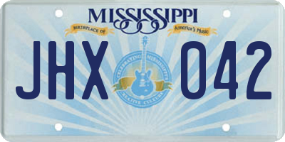 MS license plate JHX042