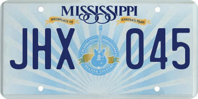 MS license plate JHX045