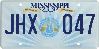 MS license plate JHX047