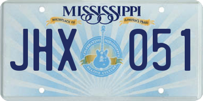 MS license plate JHX051