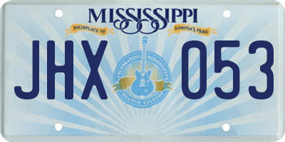 MS license plate JHX053