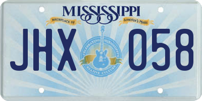 MS license plate JHX058