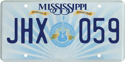 MS license plate JHX059