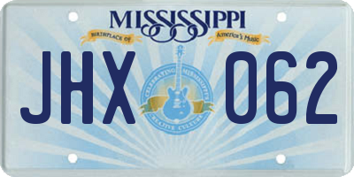 MS license plate JHX062