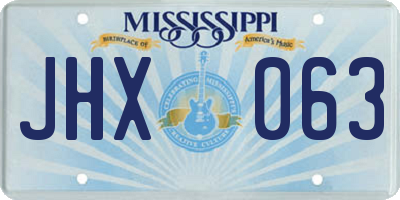 MS license plate JHX063
