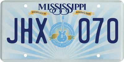 MS license plate JHX070