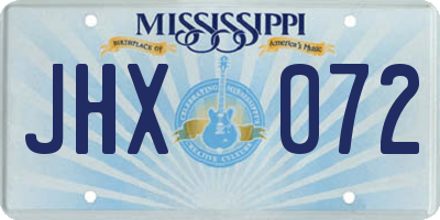 MS license plate JHX072