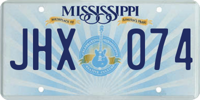 MS license plate JHX074
