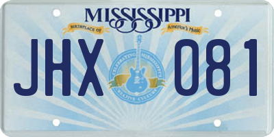 MS license plate JHX081