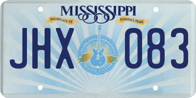 MS license plate JHX083