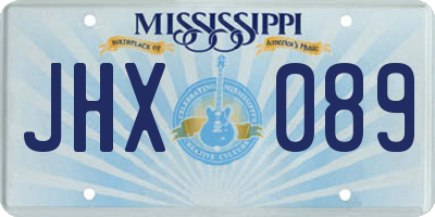 MS license plate JHX089