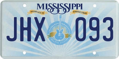 MS license plate JHX093