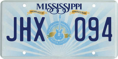 MS license plate JHX094