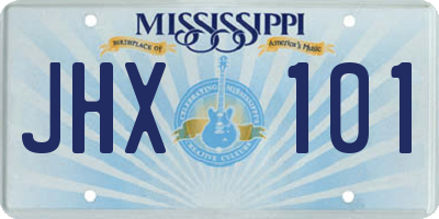 MS license plate JHX101