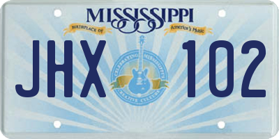 MS license plate JHX102