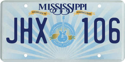 MS license plate JHX106