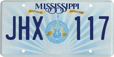 MS license plate JHX117