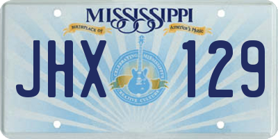 MS license plate JHX129