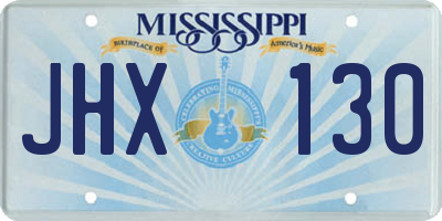 MS license plate JHX130