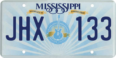 MS license plate JHX133