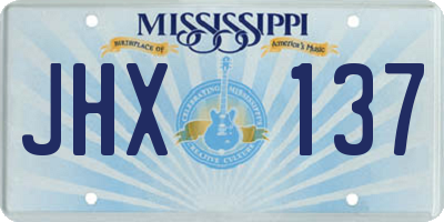 MS license plate JHX137
