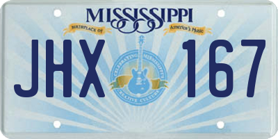 MS license plate JHX167