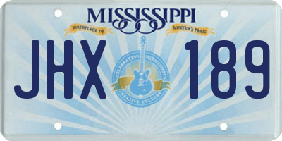 MS license plate JHX189