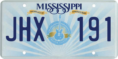 MS license plate JHX191