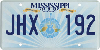 MS license plate JHX192