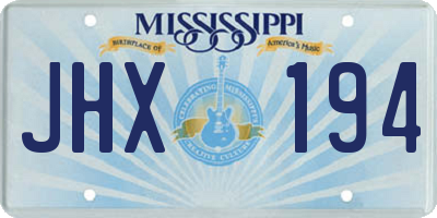 MS license plate JHX194