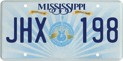 MS license plate JHX198