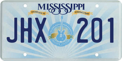 MS license plate JHX201