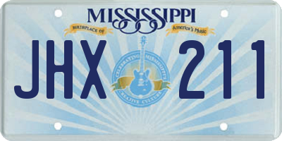 MS license plate JHX211