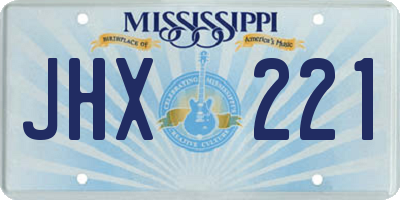 MS license plate JHX221