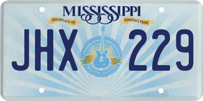 MS license plate JHX229