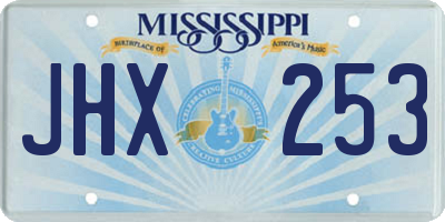 MS license plate JHX253
