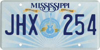 MS license plate JHX254