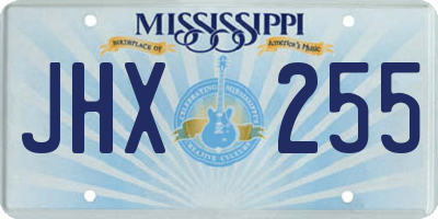MS license plate JHX255