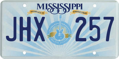 MS license plate JHX257