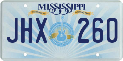 MS license plate JHX260