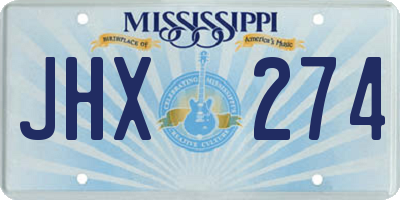MS license plate JHX274