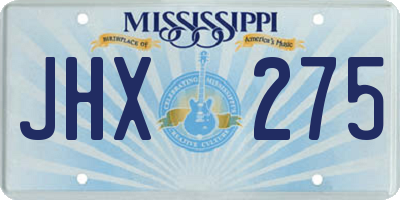 MS license plate JHX275