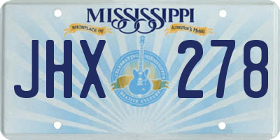 MS license plate JHX278