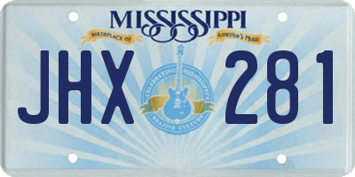 MS license plate JHX281