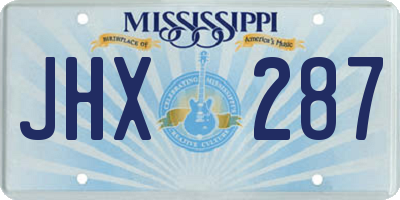 MS license plate JHX287