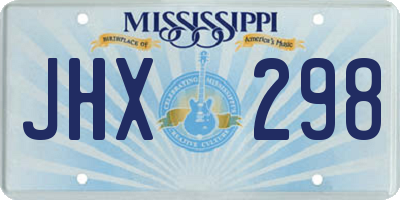 MS license plate JHX298