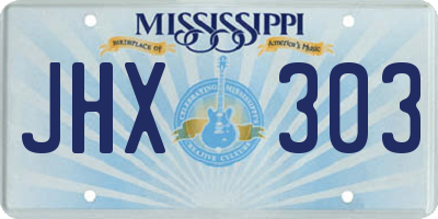 MS license plate JHX303