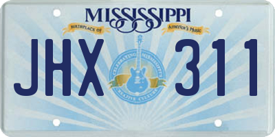 MS license plate JHX311