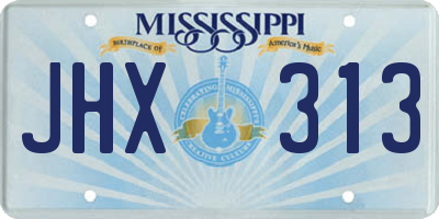 MS license plate JHX313