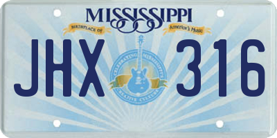 MS license plate JHX316